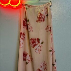 Floral Pink A-Line Skirt